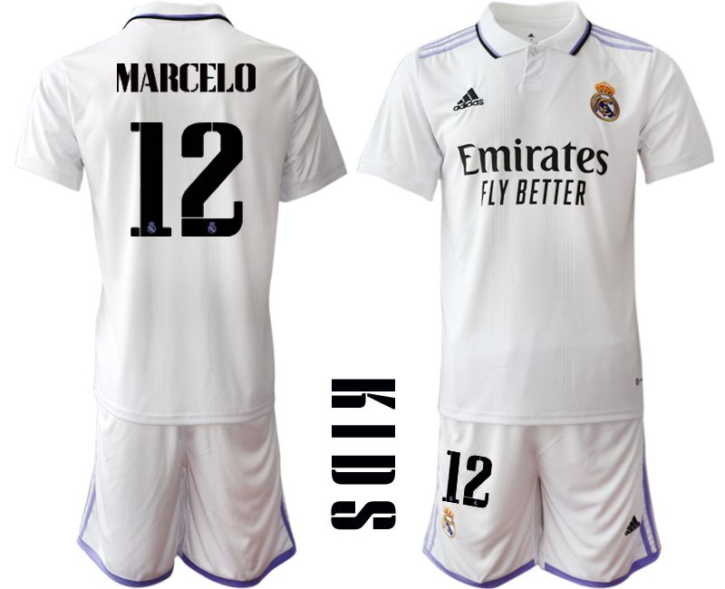 Youth 2022-2023 Club Real Madrid home white #12 Soccer Jersey